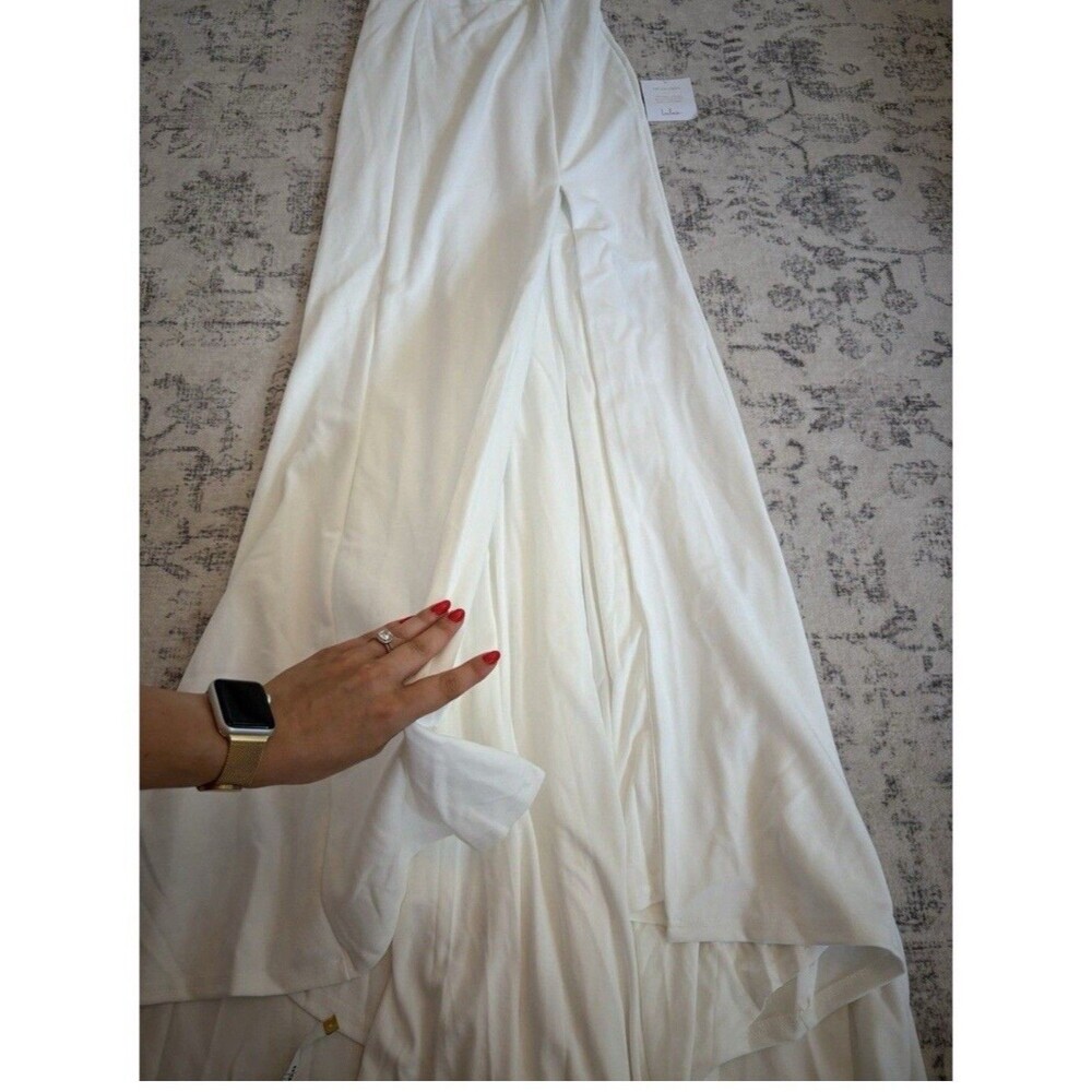 Lulus Arienne White Off-the-Shoulder Mermaid Maxi Dress Medium Bridal Wedding - Picture 8 of 11